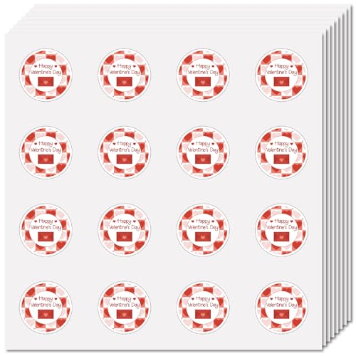 CREATCABIN 128 Stück Happy Valentinstag Aufkleber Scrapbooking Aufkleber Aufkleber Großpackung Selbstklebender Kunststoff Wasserdicht Runde Gepunktete Rote Umschlagaufkleber Für Kalender 2.5x2.5cm von CREATCABIN