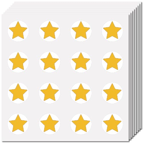 CREATCABIN 128 Stück Stern Planer Aufkleber Helm Aufkleber Selbstklebend Wasserfest Goldene Sterne Aufkleber Runde Punkte Cartoon Aufkleber Massenetiketten Für Scrapbooking Basteln Kalender 2.5cm von CREATCABIN