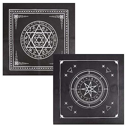 CREATCABIN 2 Stück Altartuch Pentagramm Stern Himmlisches Tarotdeck Spiritueller Wandteppich Tischdecke Macht Heiliges Tuch Astrologie Für Wahrsagerei Premium-Hexereizubehör Heidnisch von CREATCABIN