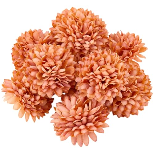 CREATCABIN 20 Stück Mandarinen Chrysanthemen Blumen Zur Dekoration Kleine Künstliche Blumen Kunstblumen Realistische Blumen Für Hochzeit Garten Dekoration Blumenarrangement Tischdekoration 4x3.2cm von CREATCABIN