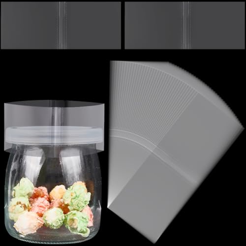 CREATCABIN 200 Stück Transparente Schrumpfflaschendichtungen Schrumpffolienbänder Perforiertes Rechteckiges PVC Schrumpffolienbeutel Behälter Sortiment Für Glas Metallflaschen Bänder 5x12cm von CREATCABIN