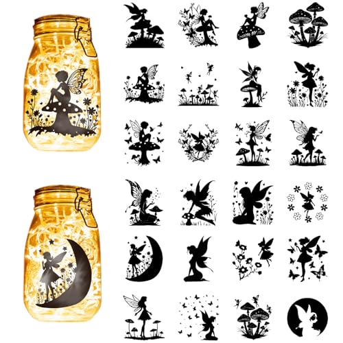 CREATCABIN 24 Stück 24 Stile Feen Silhouette Aufkleber Einmachglas Aufkleber Mond Pilz Engel Selbstklebend Gestanzt Wasserfest PVC Aufkleber Für Scrapbook Laternen Gläser Wände Fenster Telefon 10x9cm CREATCABIN 24 Stück 24 Stile Feen Silhouette Aufkleber Einmachglas Aufkleber Mond Pilz Engel Selbstklebend Gestanzt Wasserfest PVC Aufkleber Für Scrapbook Laternen Gläser Wände Fenster Telefon 10x9cm von CREATCABIN