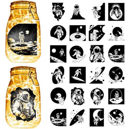 CREATCABIN 24Stück 24Stile Raumfahrer Aufkleber Einmachgläser Mond Astronauten Aufkleber Gestanzte Silhouetten Selbstklebender Wasserdichter PVC Aufkleber Für Bastelarbeiten Scrapbooks Laternen 10x9cm CREATCABIN 24Stück 24Stile Raumfahrer Aufkleber Einmachgläser Mond Astronauten Aufkleber Gestanzte Silhouetten Selbstklebender Wasserdichter PVC Aufkleber Für Bastelarbeiten Scrapbooks Laternen 10x9cm von CREATCABIN