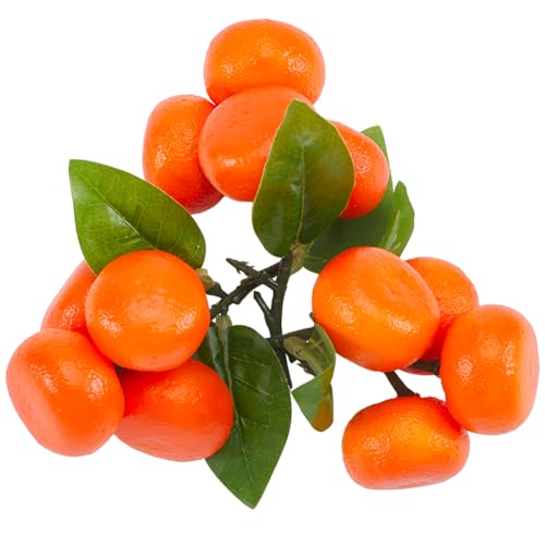 CREATCABIN 3 Cluster Künstliche Orangen Künstliche Orangen Realistische Simulation Mini Orangen Für Dekorative Schaumlimetten Mandarinen Zitrusmodell Requisiten Lebensechte Künstliche Früchte 6.8x10cm von CREATCABIN