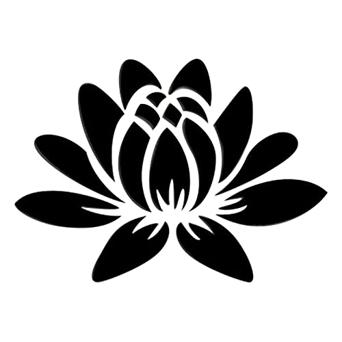 CREATCABIN 3D Acryl Spiegel Lotus Blume Wandaufkleber Wandkunst Aufkleber Selbstklebend Abnehmbar Umweltfreundlich Für Zuhause Schlafzimmer Wohnzimmer Badezimmer Dekoration 13.7 x 9.8 Zoll, Schwarz von CREATCABIN