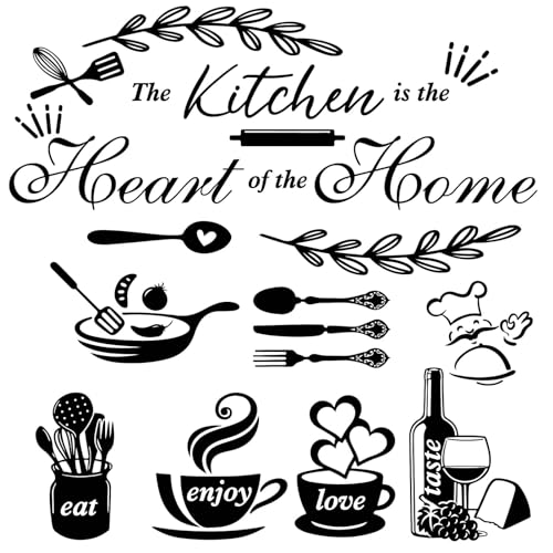 CREATCABIN 4 Blatt Wandaufkleber Für Küche,Wandtattoos,Zitate Die Küche Ist Das Herz des Hauses,Sprüche,4 Stile,Wandbuchstaben,Kunstdekor,Dekoration,Abnehmbar,Für Zuhause,Fenster,Schwarz,29x20 cm CREATCABIN 4 Blatt Wandaufkleber Für Küche,Wandtattoos,Zitate Die Küche Ist Das Herz des Hauses,Sprüche,4 Stile,Wandbuchstaben,Kunstdekor,Dekoration,Abnehmbar,Für Zuhause,Fenster,Schwarz,29x20 cm von CREATCABIN
