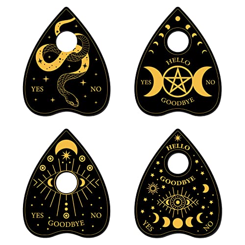 CREATCABIN 4 Stück Planchette Für Ouija-Brett Holz Mondkristallhalter Mini-Kristallkugel Ausstellungsständer Schlange Hexenzeug Wicca-Altar Dekoration Zubehör Kleines Tablett Für Kristallkugeln Steine von CREATCABIN