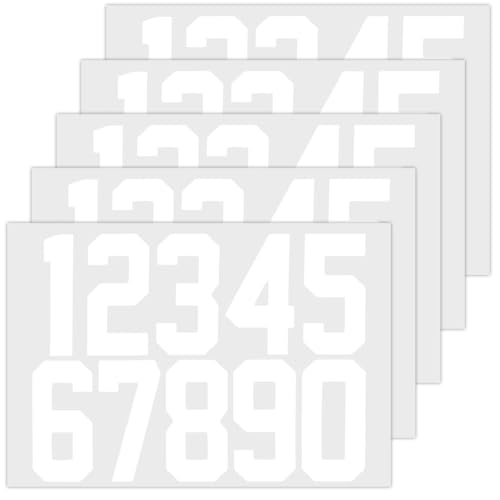 CREATCABIN 5 STK. 0~9 reflektierende Briefkastennummernaufkleber Weißes Vinyl wasserdichte Nummern Selbstklebende Markierungsaufkleber Für Hausnummern Schilder Türen Autos Mülltonnen 16x21.3cm von CREATCABIN