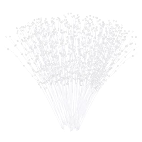 CREATCABIN 50 Stück Perlenaufkleber Basteln von Perlenstrauß Zubehör Schnur 4mm Stäbchen Zum Basteln Künstliche Perlen Schnurperlen Für Hochzeit Brautblumen Zur Dekoration von Partys 23.5cm Weizen von CREATCABIN