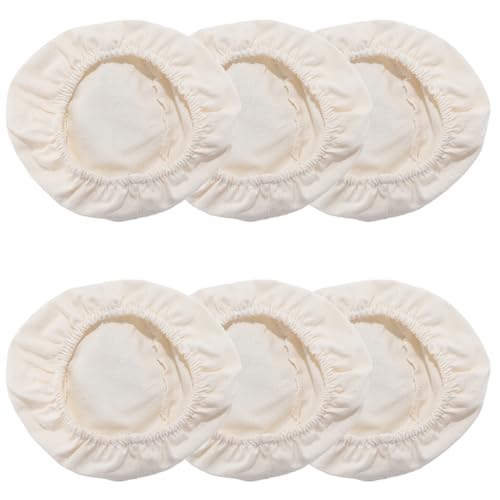 CREATCABIN 6 Stück Gärkorb Einlagetuch 17cm Rund Rattan Backteigkorb Abdeckung Natürliche Rattan Schüssel Abdeckungen Wiederverwendbare Brotgärungs Abdeckung Für Sauerteig Bäckerei Backzubehör von CREATCABIN