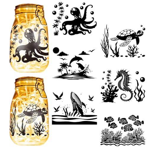 CREATCABIN 6 Stück Meeres Einmachglas Silhouetten Ausschnitt Aufkleber Dekoration Muttertag Display Dekoration Scrapbooking Ausschnitt Aufkleber Für Weihnachten Halloween Wand Fenster Glas 20x15cm CREATCABIN 6 Stück Meeres Einmachglas Silhouetten Ausschnitt Aufkleber Dekoration Muttertag Display Dekoration Scrapbooking Ausschnitt Aufkleber Für Weihnachten Halloween Wand Fenster Glas 20x15cm von CREATCABIN