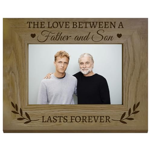 CREATCABIN 6 x 8 Zoll Bilderrahmen Für Vater Sohn Tisch Holzrahmen Display Anzug Foto Wort Rechteck Natürliches Dekor Set Zum Drucken von Bildern Foto Requisiten Wanddekorationszubehör 21.8x16.8cm von CREATCABIN