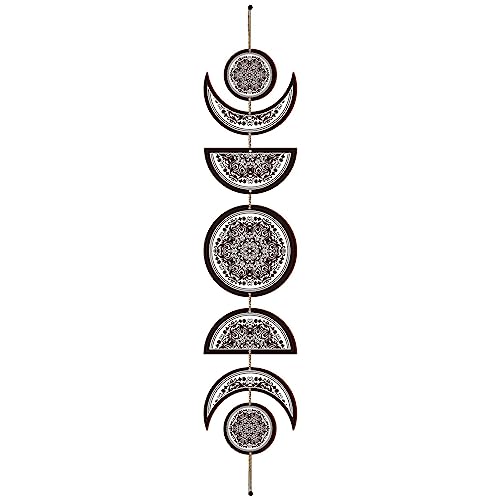 CREATCABIN 7 Stück Mondphasen-Wandbehang Boho-Dekor Holzwandkunst Hexendekor-Set Mit Baumwollfaden-Quasten Schwarzes Holzmond-Rustikalschild Moderne Kunstwand Für Zuhause Schlafzimmer 72.5x16cm Blume CREATCABIN 7 Stück Mondphasen-Wandbehang Boho-Dekor Holzwandkunst Hexendekor-Set Mit Baumwollfaden-Quasten Schwarzes Holzmond-Rustikalschild Moderne Kunstwand Für Zuhause Schlafzimmer 72.5x16cm Blume von CREATCABIN