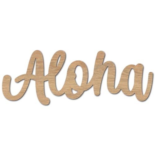 CREATCABIN Aloha Holz Ausschnitt Wort Holzschild Unvollendeter Grußbuchstabe Blanko Malerei Basteln Hängescheiben Stücke Ornamente Für Wand Tür Kranz Weihnachtsbäume Heim DIY Dekoration 10.9x30x0.5cm von CREATCABIN