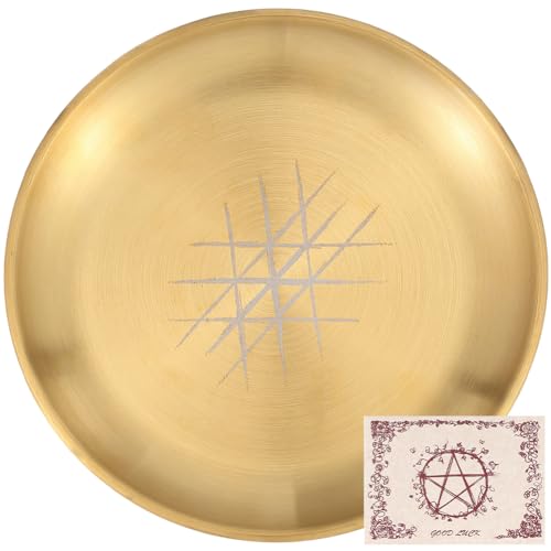 CREATCABIN Altar Ritual Teller Schale Gold Offering Bowl Metall Edelstahl Flach Runde Kerzenhalter Tabletts mit Umschlag und Karten zum Verschmieren von Dekorationen Weihrauchbrenner Wahrsagung 14 cm CREATCABIN Altar Ritual Teller Schale Gold Offering Bowl Metall Edelstahl Flach Runde Kerzenhalter Tabletts mit Umschlag und Karten zum Verschmieren von Dekorationen Weihrauchbrenner Wahrsagung 14 cm von CREATCABIN