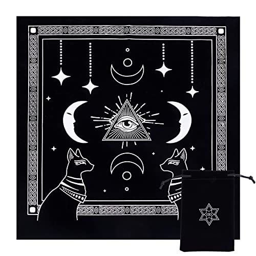 CREATCABIN Altartuch Auge Gottes Himmelskonstellation Spiritueller Wandteppich Tischdecke Astrologie Mit Tarotkartentasche Für Wahrsagen Hexerei Geschmeidig Heidnisch 19.29x 19.29(5) cm von CREATCABIN