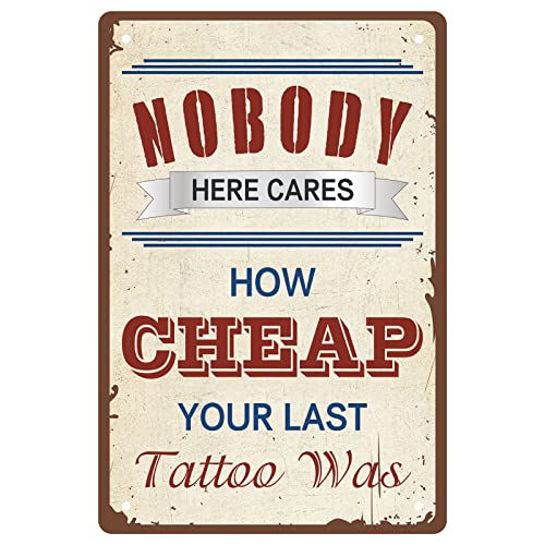 CREATCABIN Bar Metallschild Tattoo Wanddekoration Vintage Retro Kunst Blech Aufhängen Eisen Malerei Poster Plakette Für Bar Badezimmer Schlafzimmer Bauernhof Shop Garage Lustige Geschenk 30x 20cm von CREATCABIN