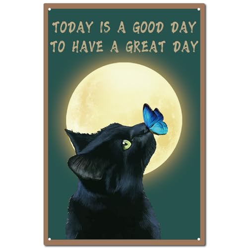 CREATCABIN Black Cat Decor Vintage Retro Blechschild Metalldekor Schmetterling Mond Wandkunst Plakette Eisenmalerei Poster Dekoration 20x30cm-Heute Ist EIN Guter Tag,Um Einen Tollen Tag Zu Haben CREATCABIN Black Cat Decor Vintage Retro Blechschild Metalldekor Schmetterling Mond Wandkunst Plakette Eisenmalerei Poster Dekoration 20x30cm-Heute Ist EIN Guter Tag,Um Einen Tollen Tag Zu Haben von CREATCABIN