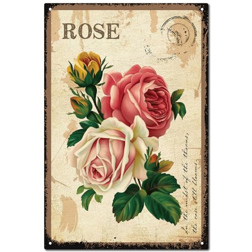 CREATCABIN Blumen-Blechschild,Garten,Vintage-Metallschild,Poster,Retro-Gemälde,Plakette,Eisenschild,Wanddekoration,Rosen-Kunstwandgemälde,Hängendes Dekoratives Schild Für Bauernhaus,Landhaus30x20cm CREATCABIN Blumen-Blechschild,Garten,Vintage-Metallschild,Poster,Retro-Gemälde,Plakette,Eisenschild,Wanddekoration,Rosen-Kunstwandgemälde,Hängendes Dekoratives Schild Für Bauernhaus,Landhaus30x20cm von CREATCABIN