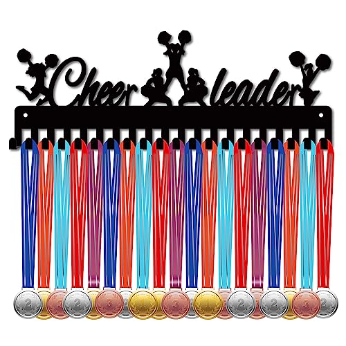CREATCABIN Cheerleader-Medaillenaufhänger zum Ausstellen von Cheerleader-Medaillenhalter, Sport, Metall, zum Aufhängen, Sportler, Auszeichnungen, Eisen, Wandhalterung, Dekor mit 20 Haken für Zuhause, von CREATCABIN