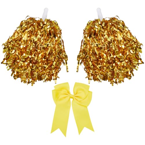 CREATCABIN Cheerleading Pompons Große Cheerleader Haarschleife Metallischen Folienpompons Anfeuern Für Sportveranstaltungen Cheerleading Team Tanzen Rooters Zubehör Erwachsene Team Fußball Gelb CREATCABIN Cheerleading Pompons Große Cheerleader Haarschleife Metallischen Folienpompons Anfeuern Für Sportveranstaltungen Cheerleading Team Tanzen Rooters Zubehör Erwachsene Team Fußball Gelb von CREATCABIN