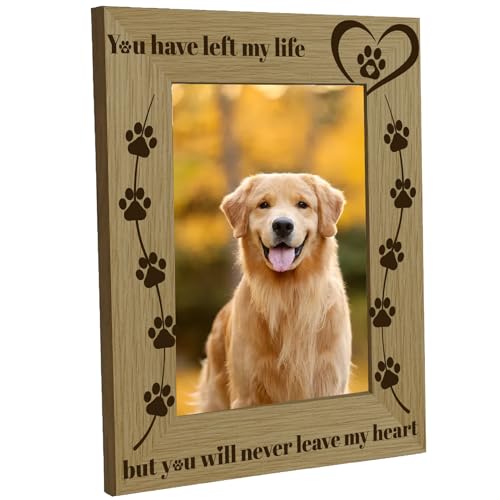 CREATCABIN Dog Memorial Picture Frame Pet Paw Print Photo Frame You Have Left My Life But You Will Never Leave My Heart Loss of a Pet Gift Wood Photo Display for Memory of a Pet Sympathy Gifts 6x8inch CREATCABIN Dog Memorial Picture Frame Pet Paw Print Photo Frame You Have Left My Life But You Will Never Leave My Heart Loss of a Pet Gift Wood Photo Display for Memory of a Pet Sympathy Gifts 6x8inch von CREATCABIN