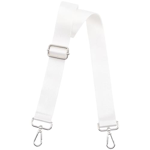 CREATCABIN Ersatz Geldbörsengurte 1.5" breiter Schultergurt Verstellbarer Polyester Crossbody Handtaschengurt Mit Drehverschlüssen Für Damen Herren Messenger Schultertaschen Handtaschen Geschenk Weiß von CREATCABIN