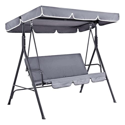 CREATCABIN Ersatzbezug Für Terrassenschaukel Überdachung Für Außenbereich 3 Sitzer Veranda Schaukelsitz Stuhlüberdachung 210D Oxford Stoff Wasserdicht UV Schutz Für Gartenhängematte Grau 142x120x18cm von CREATCABIN