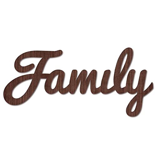 CREATCABIN Familie Holz Buchstaben Holzschild Wandkunst Laser Cut Worte Dekorative Wandskulptur Hängendes Dekor Unvollendet Für Einweihungstür Wand Raumdekoration Braun 11.9 x 5.5 Zoll von CREATCABIN