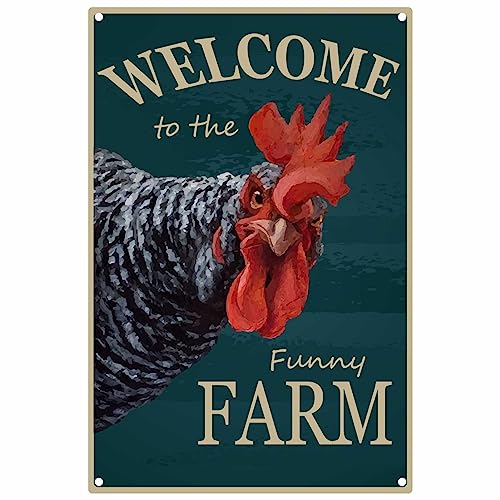 CREATCABIN Hühnerstall-Schild,Bauernhaus-Dekoration,Wandkunst,Vintage-Poster,Metallblechschild,Retro-Plaketten Für Hühnerstall,Bauernhof,Erntedankfest,20x30cm–Willkommen Auf Dem Lustigen Bauernhof CREATCABIN Hühnerstall-Schild,Bauernhaus-Dekoration,Wandkunst,Vintage-Poster,Metallblechschild,Retro-Plaketten Für Hühnerstall,Bauernhof,Erntedankfest,20x30cm–Willkommen Auf Dem Lustigen Bauernhof von CREATCABIN