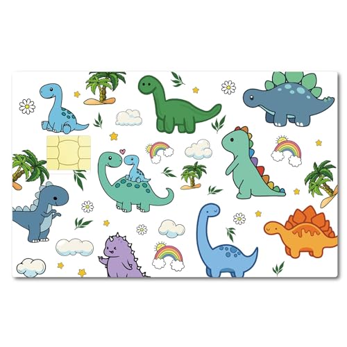 CREATCABIN Karten-Skin-Aufkleber,Dinosaurier-Debit-Kreditkarten-Skins,Personalisierende Bankkarten-Schutzhülle,Abnehmbare Folie,Wasserfest,Kratzfest,Für Den Transport,Schlüsselkarte,186x137mm von CREATCABIN