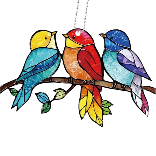 CREATCABIN Kolibri-Sonnenfänger, Acryl, Vogel-Sonnenfänger, gebeizte Vögel, Regenbogen, Fensterdekoration, mit Metallkugelketten für Einweihungsfeier, Wohnzimmer, Schlafzimmer, Heimdekoration, 15 x 9 CREATCABIN Kolibri-Sonnenfänger, Acryl, Vogel-Sonnenfänger, gebeizte Vögel, Regenbogen, Fensterdekoration, mit Metallkugelketten für Einweihungsfeier, Wohnzimmer, Schlafzimmer, Heimdekoration, 15 x 9 von CREATCABIN