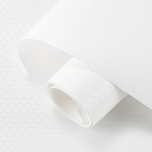 CREATCABIN Küchenregal Einlage Schubladeneinlagen Schubladenmatte Nicht Klebende Eva Regaleinlagen rutschfest Waschbar Wasserdicht Ölbeständig Polsterschutz Für Kühlschrank Speisekammer Weiß 30x150cm von CREATCABIN