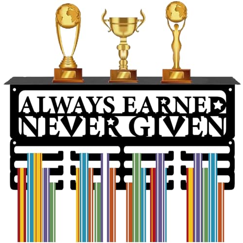CREATCABIN Medaillenaufhänger Trophäenregal Medaillenhalter Mit Regalständer Sport 4 Reihe Metallrahmen Aufhängen An Der Wand Für 70+ Medaillen Für Bandmedaillen 40x20x10cm Immer Verdient Nie Gegeben CREATCABIN Medaillenaufhänger Trophäenregal Medaillenhalter Mit Regalständer Sport 4 Reihe Metallrahmen Aufhängen An Der Wand Für 70+ Medaillen Für Bandmedaillen 40x20x10cm Immer Verdient Nie Gegeben von CREATCABIN