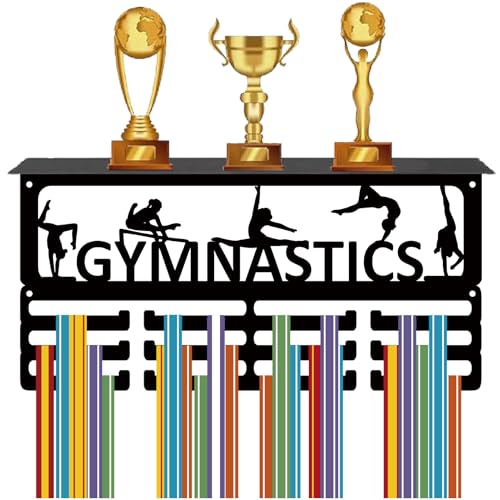 CREATCABIN Medaillenhalter Gymnastik Ablage Medaillenaufhänger Trophäenregal Ständer Sport Metallrahmen Aufhängen An Der Wand Für 70+ Medaillen Für Fußball Laufwettkämpfe Medaillenständer 40x20x10cm von CREATCABIN