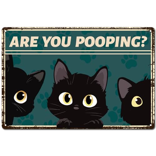 CREATCABIN Metallschild Aufschrift Black Cat Für Badezimmer,Wanddekoration,Vintage-BlechschildAre You Pooping Poster,Retro-Gemälde,Plakette,Eisenschild Aufhängen,Wanddekoration,Kunstdisplay 30x20cm CREATCABIN Metallschild Aufschrift Black Cat Für Badezimmer,Wanddekoration,Vintage-BlechschildAre You Pooping Poster,Retro-Gemälde,Plakette,Eisenschild Aufhängen,Wanddekoration,Kunstdisplay 30x20cm von CREATCABIN
