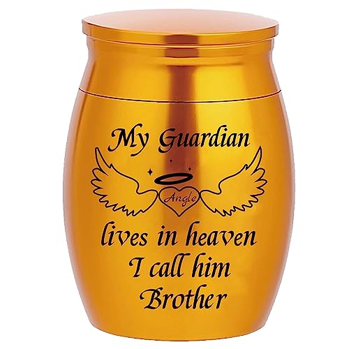 CREATCABIN Mini-Urne Kleines Andenken Feuerbestattung Aschehalter Miniatur-Beerdigung Beerdigung Pfotenbehälter Glas Edelstahl Für Menschliche Asche 40x30mm(Gold) von CREATCABIN