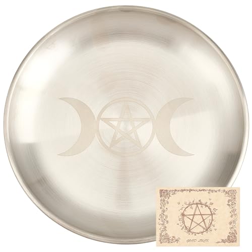 CREATCABIN Ritualteller Mond Altarteller Edelstahl Flache Schale Rundes Tablett Gebetsschale Opferschale Kerzenhalter Räuchern Weihrauchbrenner Meditation Tarot Schmuck Wünschelrutengehen 14cm CREATCABIN Ritualteller Mond Altarteller Edelstahl Flache Schale Rundes Tablett Gebetsschale Opferschale Kerzenhalter Räuchern Weihrauchbrenner Meditation Tarot Schmuck Wünschelrutengehen 14cm von CREATCABIN