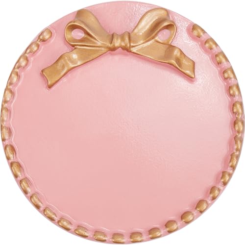 CREATCABIN Runde Kerzentabletts Heimdekoration Kerzenteller Kleiner Bauernhaus Tischaufsatz Rosa Kerzentablett Dekoratives Tischtablett Für Hochzeit Valentinstag Wohnzimmer Couchtisch Küche 10.1cm von CREATCABIN