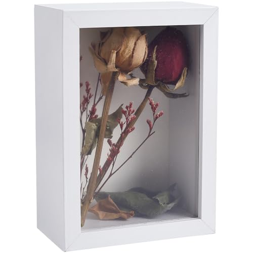 CREATCABIN Schattenbox Rahmen Rahmen Für Getrocknete Blumen Erinnerungsbox Probenrahmen Bildtickets Andenken DIY Basteln Tischdekoration Mit Rückwand Für Jahrestage Hochzeiten 16.4x11.5x6.5cm von CREATCABIN