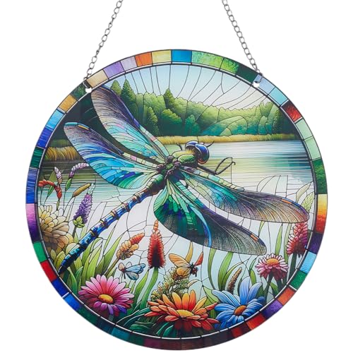 CREATCABIN Sonnenfänger Aufhängen Für Gebeizte Fenster Retro Libelle Hängendes Ornament Runder Sonnenfänger Acrylplatte Eisenkette Biegeringen Sommer Heimdekor Geschenk Für Familie Freunde 20x20cm CREATCABIN Sonnenfänger Aufhängen Für Gebeizte Fenster Retro Libelle Hängendes Ornament Runder Sonnenfänger Acrylplatte Eisenkette Biegeringen Sommer Heimdekor Geschenk Für Familie Freunde 20x20cm von CREATCABIN