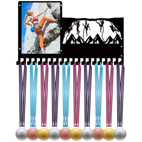 CREATCABIN Sportmedaillenhalter Auszeichnungsaufhänger Mit 20 Haken Bilderrahmen Schwarzes Metall Kletterband Medaillenständer Wandhalterung Für Heimsportler Athleten Medaillengewinner Rennen 42x25cm CREATCABIN Sportmedaillenhalter Auszeichnungsaufhänger Mit 20 Haken Bilderrahmen Schwarzes Metall Kletterband Medaillenständer Wandhalterung Für Heimsportler Athleten Medaillengewinner Rennen 42x25cm von CREATCABIN