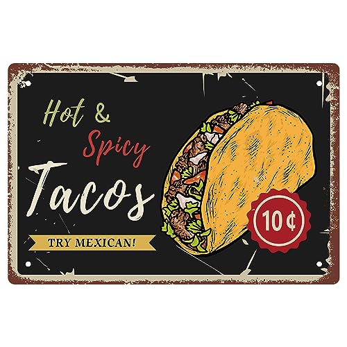 CREATCABIN Tacos Blechschilder Heiße Würzige Mexikanische Küche Leckerem Taco Schild Metall Vintage Plaketten Poster Galerie Wandkunst Druck Dekor Hängendes Gemälde Für Zuhause Restaurant 8x12Zoll CREATCABIN Tacos Blechschilder Heiße Würzige Mexikanische Küche Leckerem Taco Schild Metall Vintage Plaketten Poster Galerie Wandkunst Druck Dekor Hängendes Gemälde Für Zuhause Restaurant 8x12Zoll von CREATCABIN
