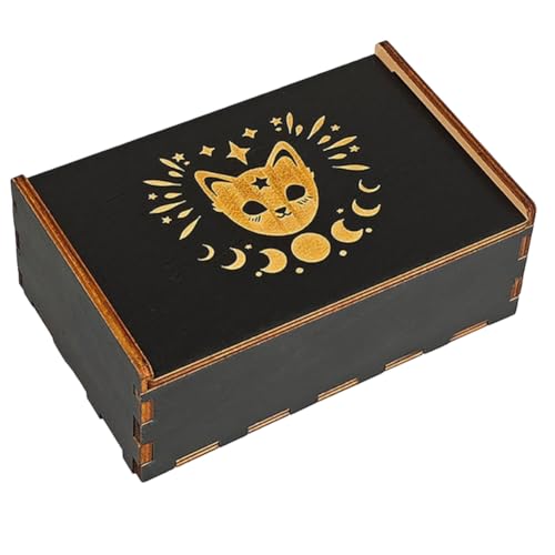 CREATCABIN Tarot Aufbewahrungsboxen Holz Tarot Kartenetui Hexenbox Kartenhalter Katze Tarot Kartenbox Schiebedeckel Schmuckschatulle Dekorativer Aufbewahrungsbehälter Für Wahrsageschmuck 9x13.7x5cm CREATCABIN Tarot Aufbewahrungsboxen Holz Tarot Kartenetui Hexenbox Kartenhalter Katze Tarot Kartenbox Schiebedeckel Schmuckschatulle Dekorativer Aufbewahrungsbehälter Für Wahrsageschmuck 9x13.7x5cm von CREATCABIN