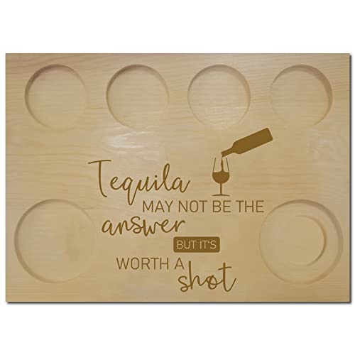 CREATCABIN Tequila Board Schnapsglashalter Mit Salzrand Schnapsglas-Set Serviertablett Aus Holz Weinhalter Für Bar Restaurant Party Familie Abendessen Treffen Männer Frauen Geschenke 9.84 x 7.09 Zoll von CREATCABIN