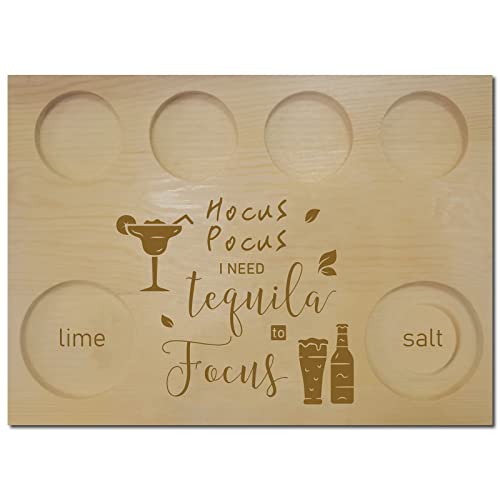 CREATCABIN Tequila-Brett Aus Holz Mit Salzrand Schnapsglas-Set Serviertablett Tablett Weinhalter Für Bar Restaurant Party Familie Abendessen Treffen Männer Frauen Freunde Geschenke von CREATCABIN
