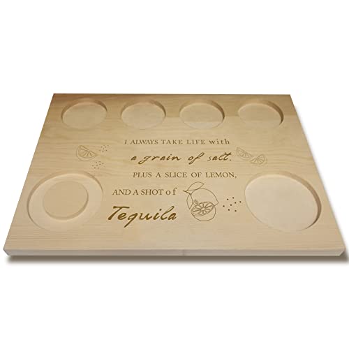 CREATCABIN Tequila-Brett Mit Salzrand Personalisierbar Graviert Schnapsglas Serviertablett Tablett Weinhalter Für Bar Restaurant Party Familie Abendessen Treffen Männer Frauen Freunde Geschenke von CREATCABIN