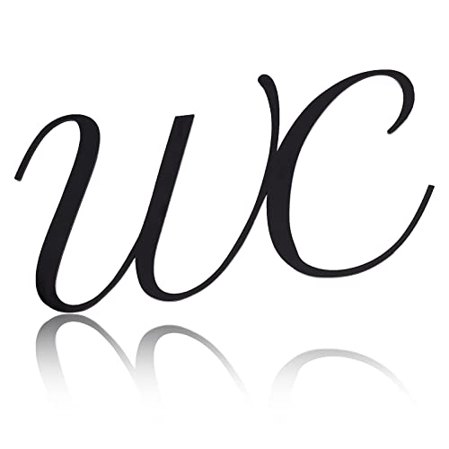 CREATCABIN WC-Türschild Aus Acryl Mit 2 doppelseitigen Aufklebern Selbstklebende Buchstabenschilder Schwarz Für Badezimmer Zuhause Café Bar Pub Öffentliche Veranstaltungsorte Restaurant 22x12 cm von CREATCABIN