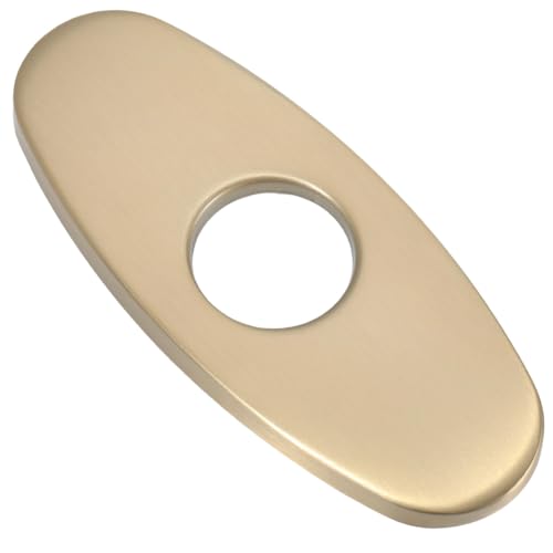 CREATCABIN Wasserhahn Deckplatte Küchenspüle Wasserhahn Lochabdeckung Ovale Spülbecken Lochabdeckung Sanitär Rosettenplatten Für Küchenmischbatterie Edelstahl 14.8x6cm Golden von CREATCABIN
