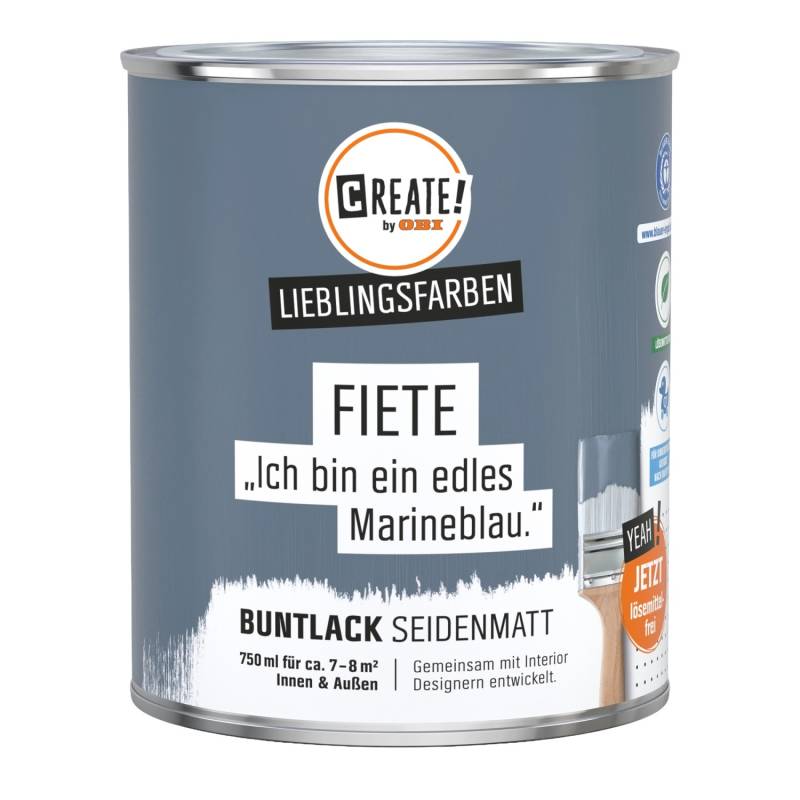 CREATE! by OBI Buntlack Lieblingsfarbe Fiete Marineblau Seidenmatt 0,75 l von CREATE! by OBI